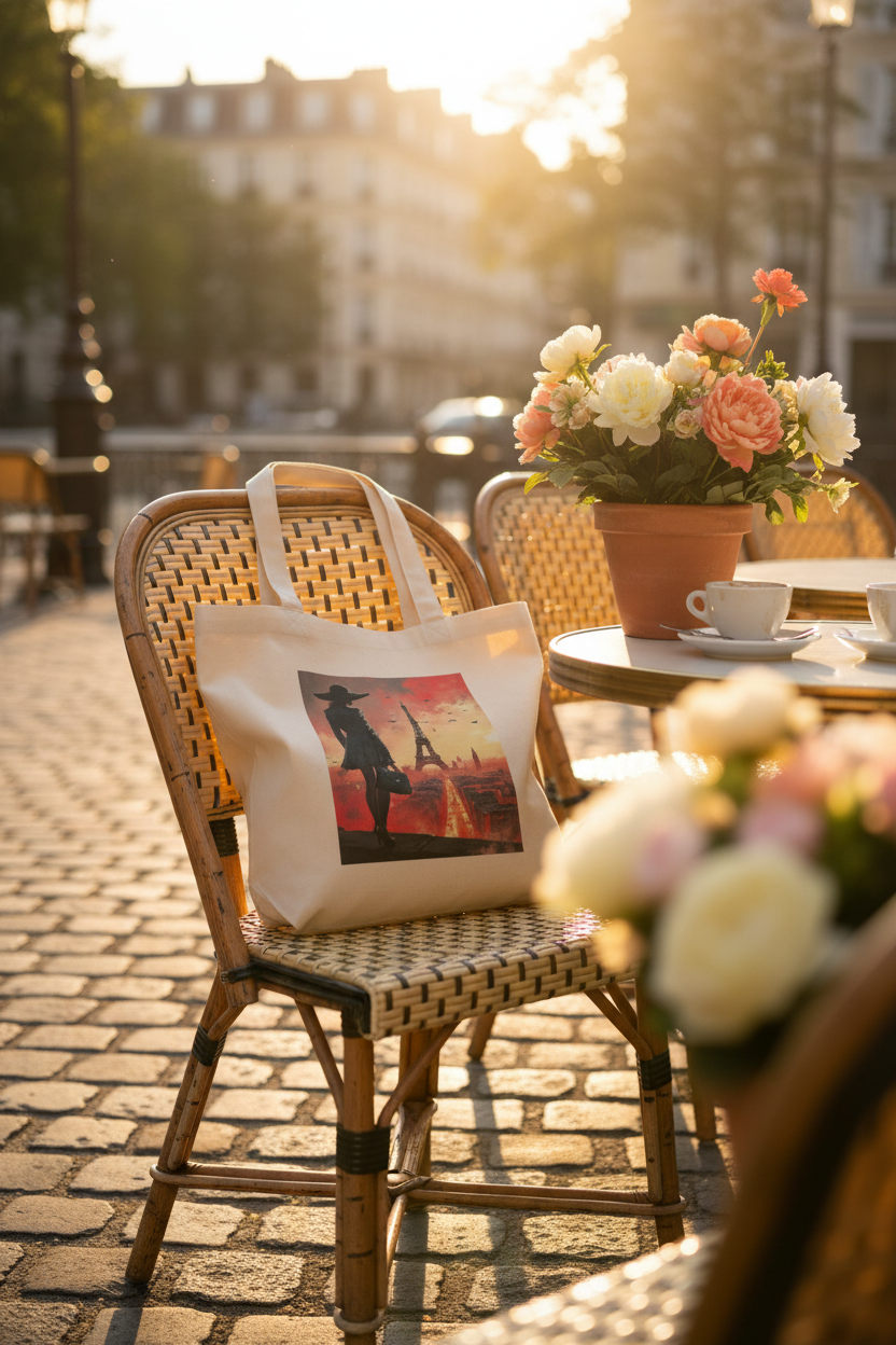 Paris Rouge Tote – Café parisien