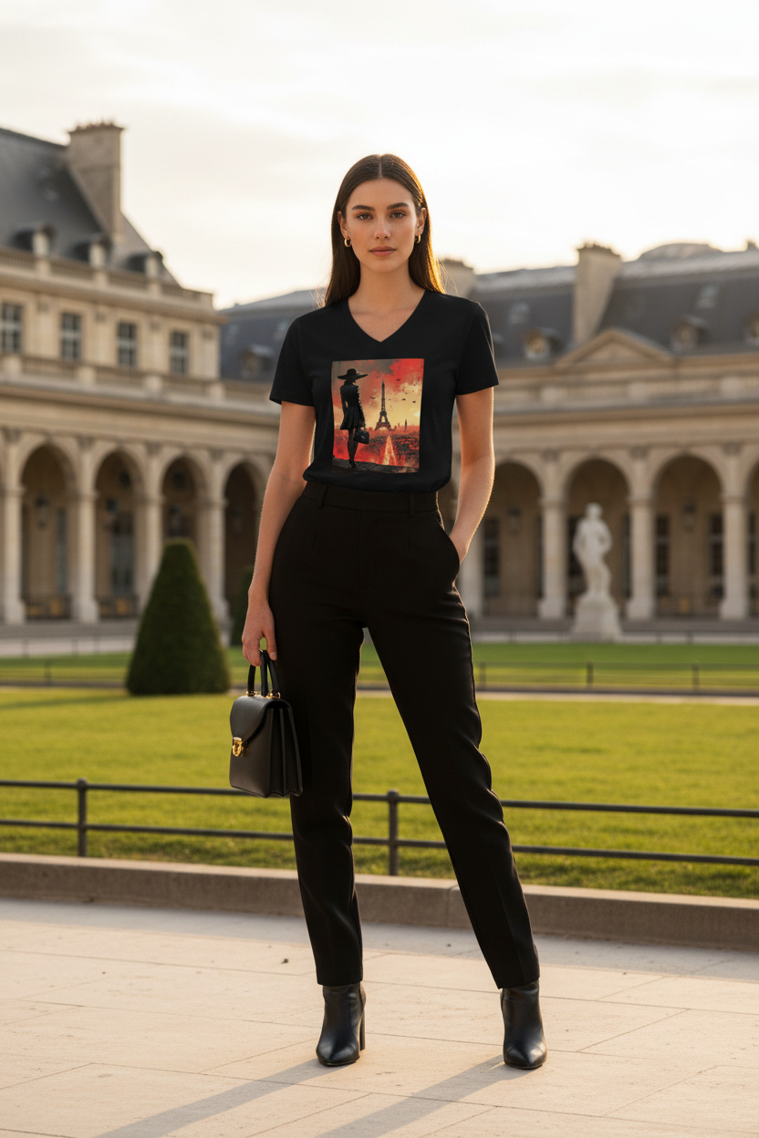 T-Shirt Paris Silhouette noir - Palais Royal arcades