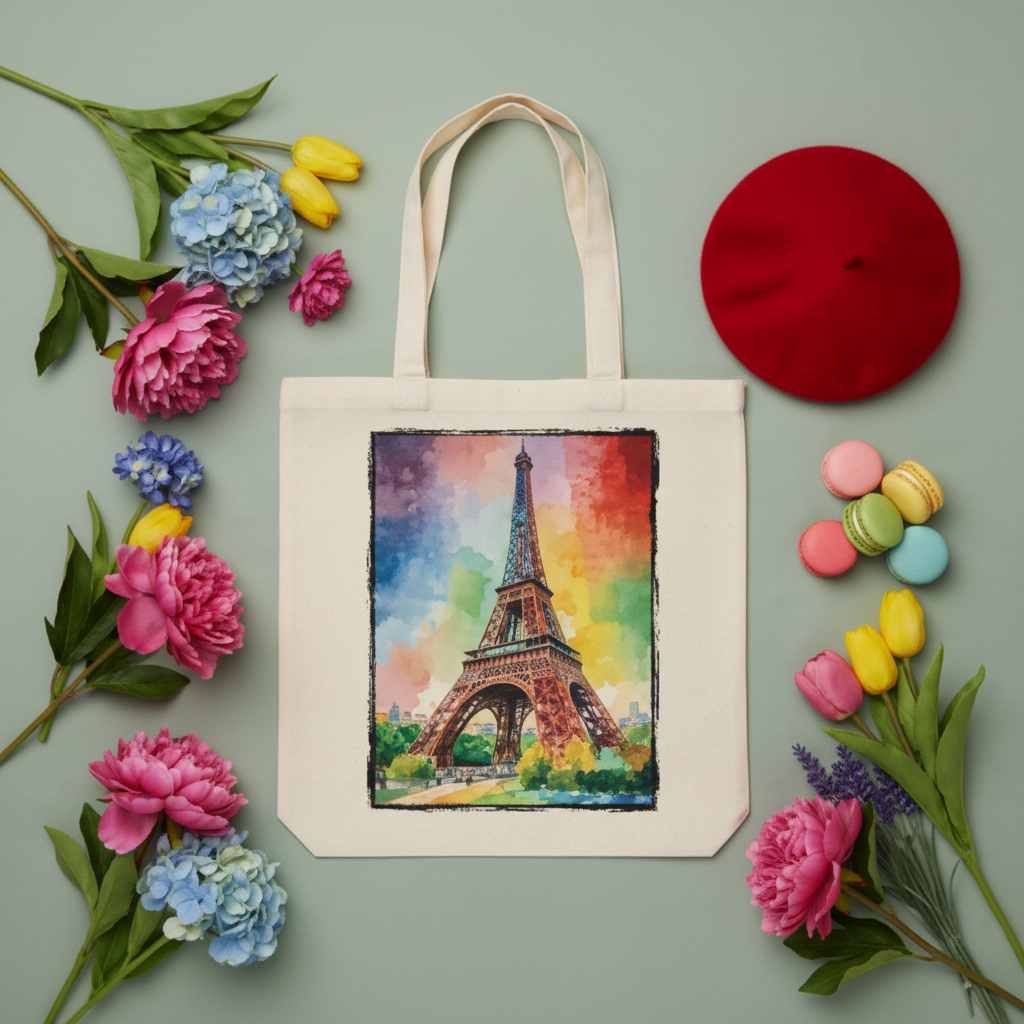 Paris Colors Tote – Flat lay v2
